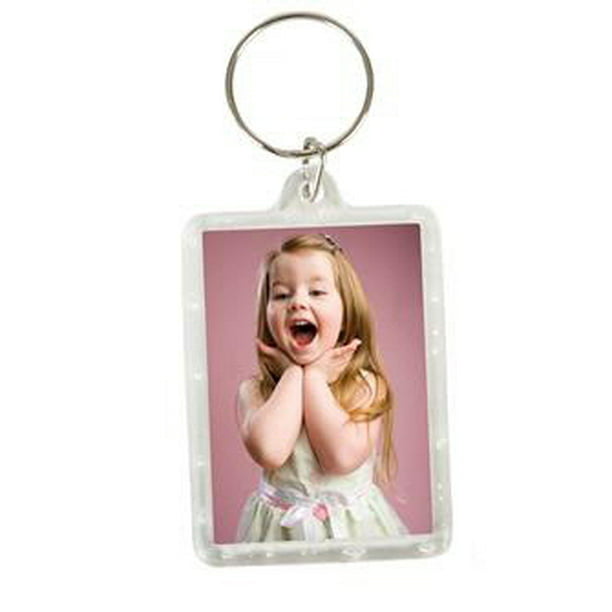 1X Chic Transparent Clear Insert Photo Picture Frame Key Ring  Chain Keychain J& 